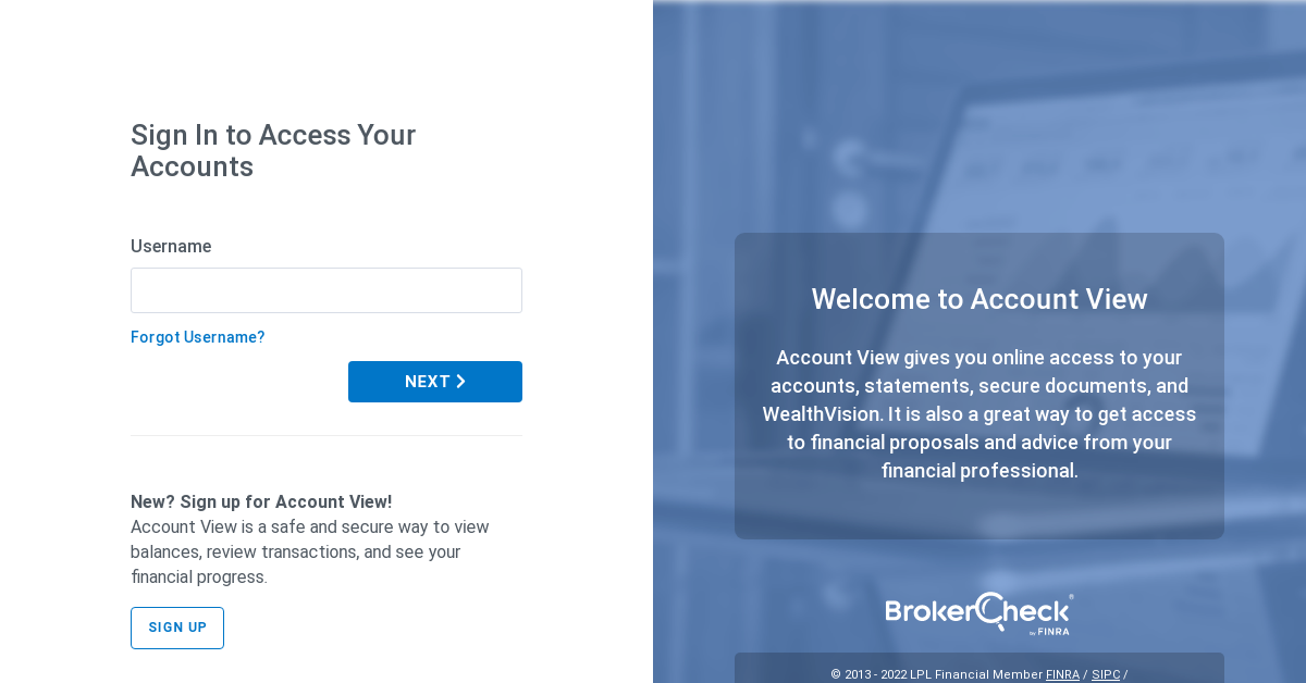 Account View login