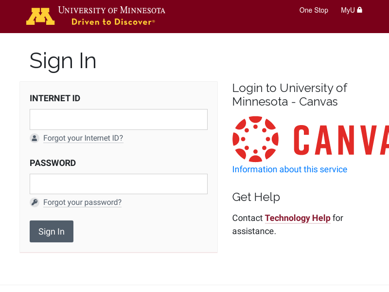 Login to University of Minnesota - Canvas