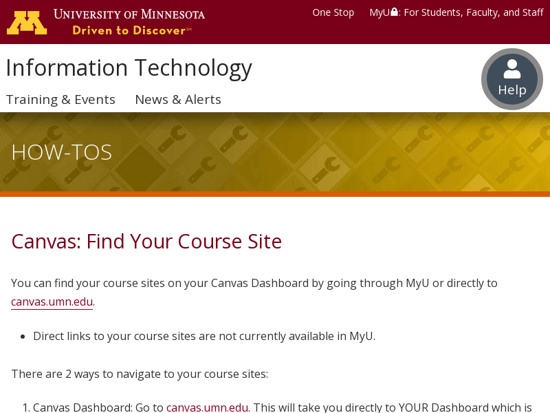 Canvas: Find Your Course Site