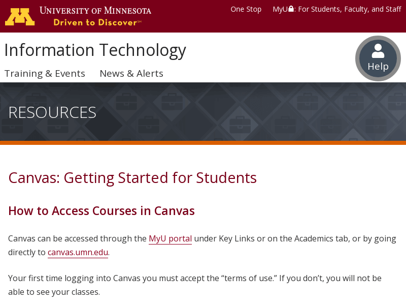 Canvas: Getting Started for Students