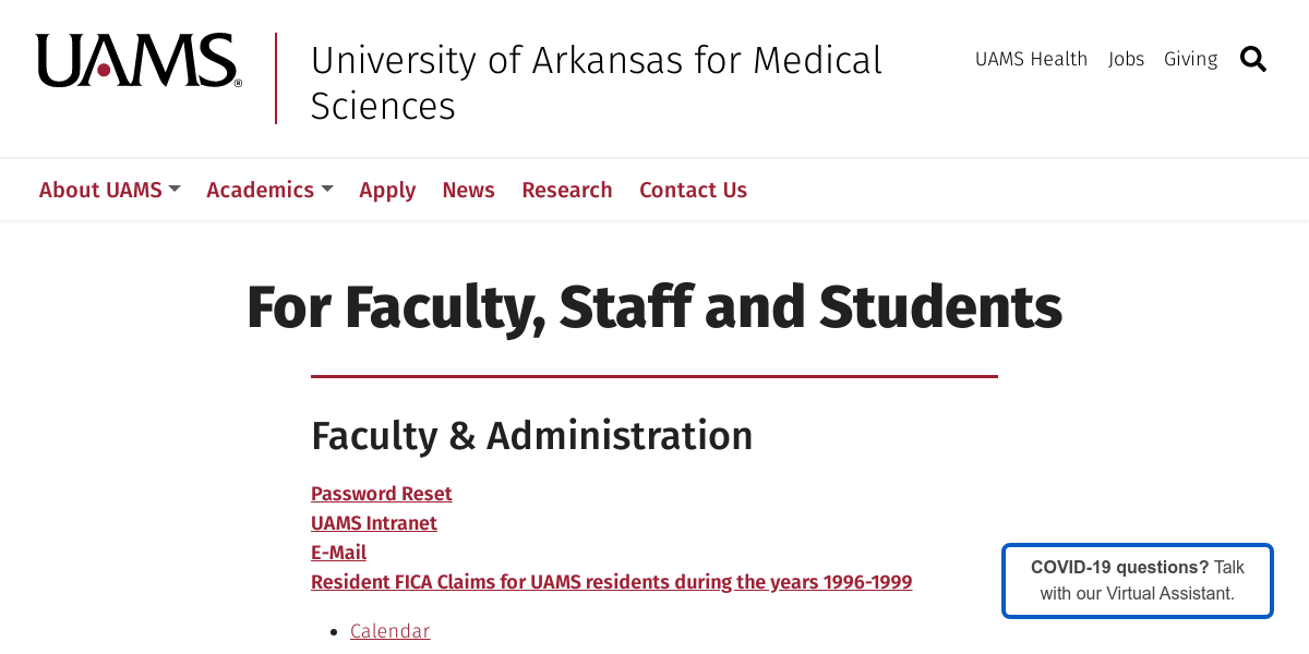 For Faculty, Staff and Students _ UAMS (2)