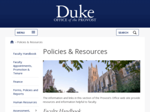 Policies & Resources _ Office of the Provost _ Duke University