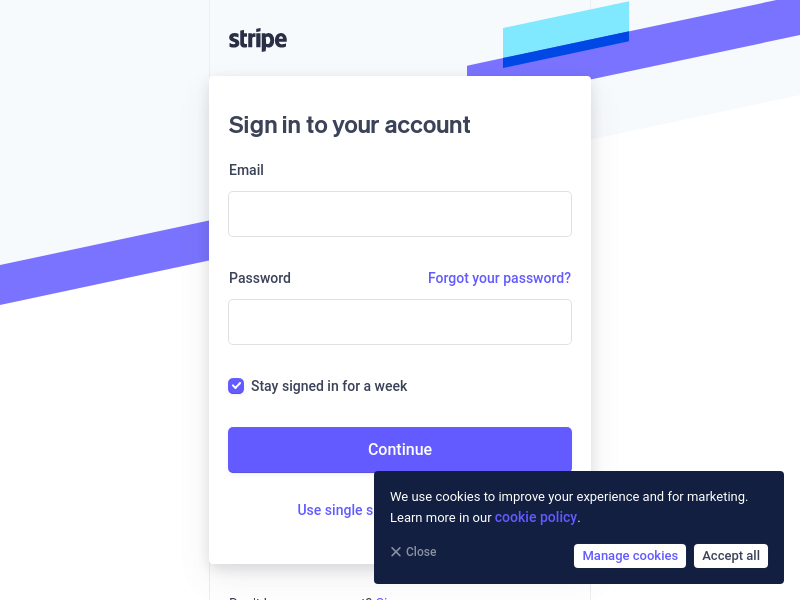 Stripe Sign in