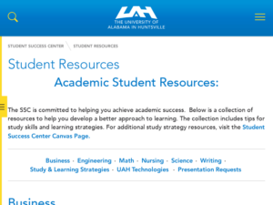 UAH - Student Success Center - Student Resources