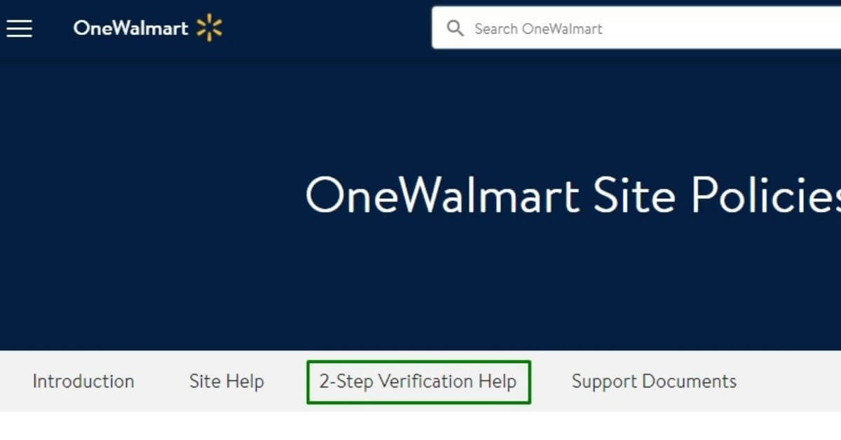 Walmart 2 Step Verification