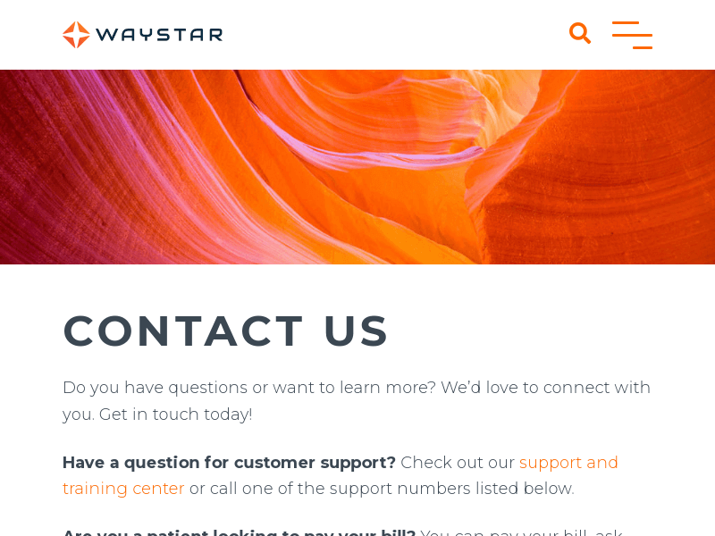 Contact Us | Customer Service & Support | Waystar