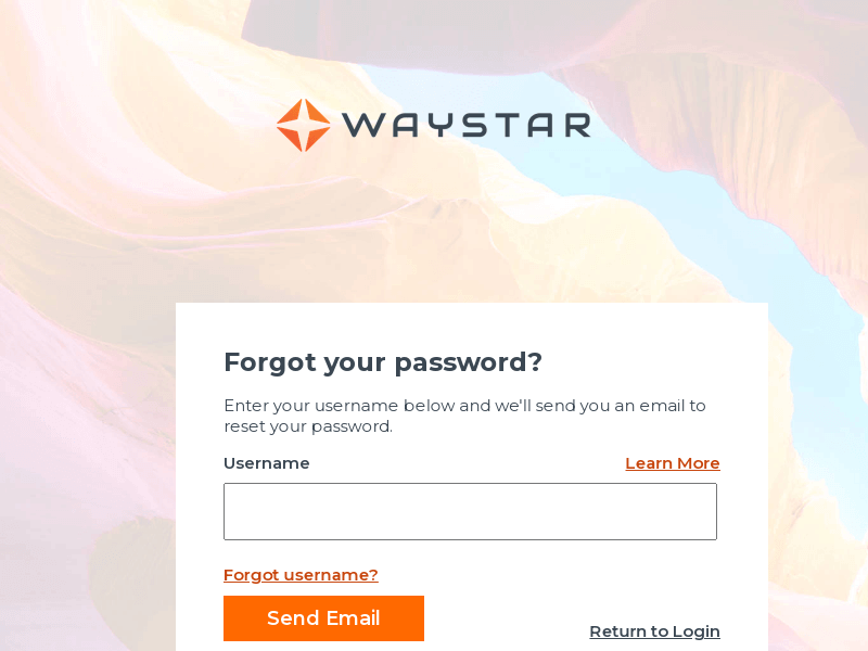 Forgot your password? | Waystar