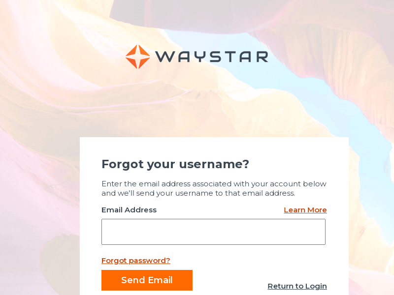 Forgot your username? | Waystar