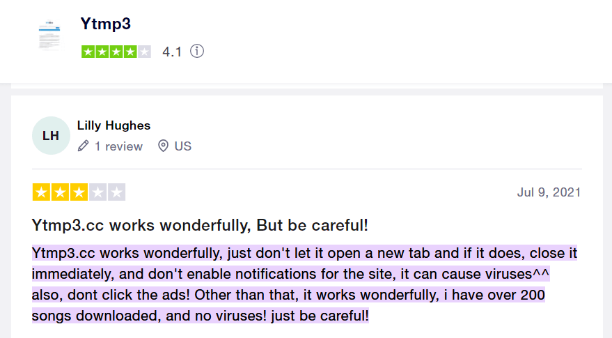 Ytmp3.cc Review by Trustpilot.com 