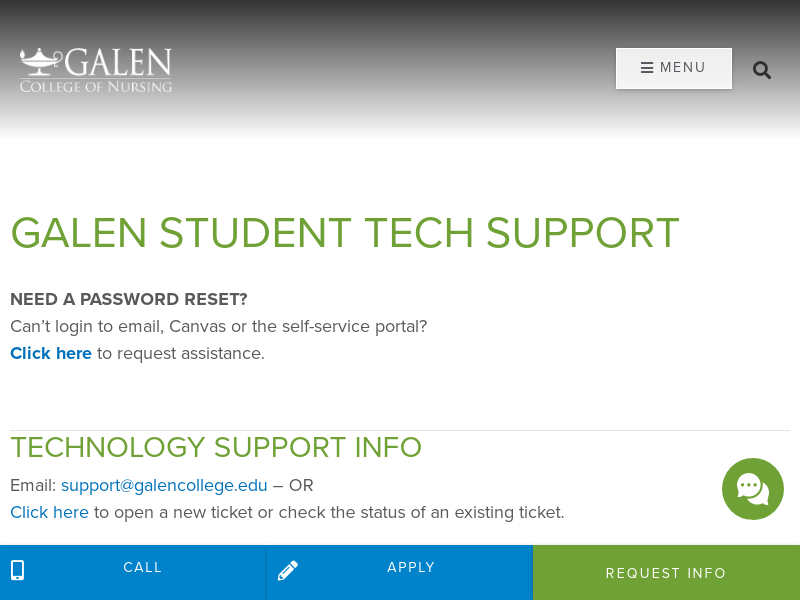 Galen Student Tech Support - Galen College of Nursing