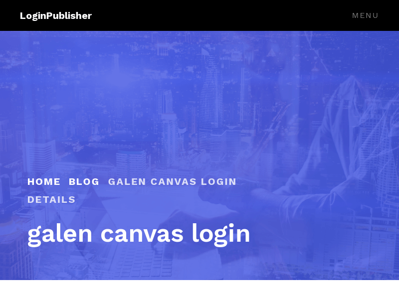 Galen Canvas login