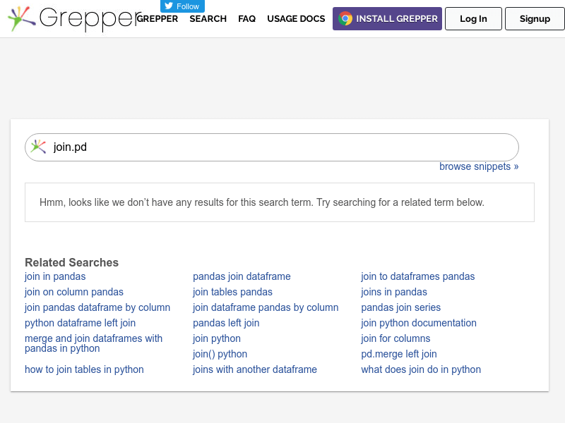 Search Code Snippets 