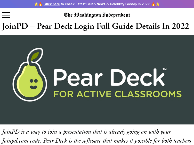 JoinPD Pear Deck Login Full Guide Details In 2022 
