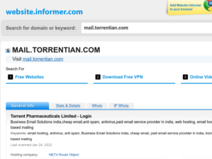 Mail.torrentian.com at WI.
