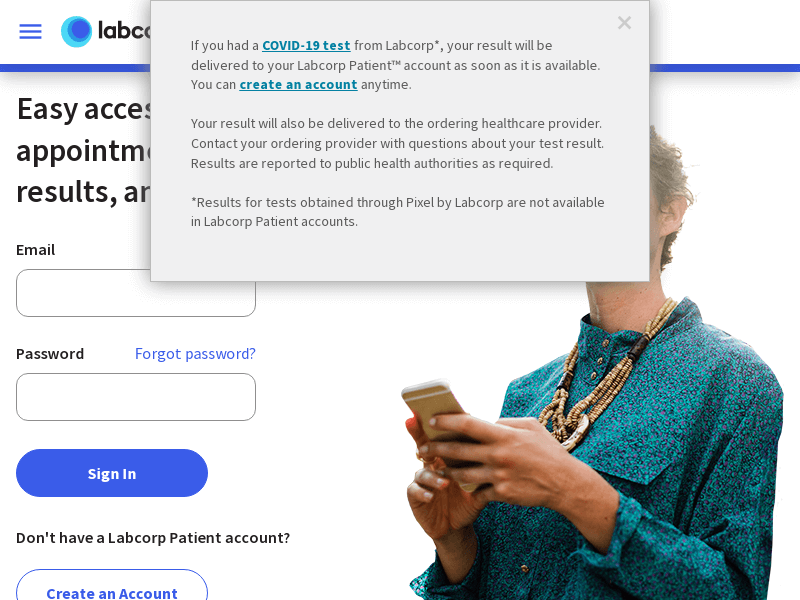 Labcorp | Patient Login