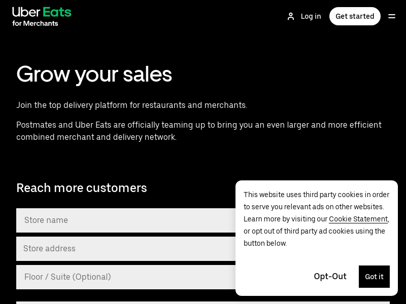 Partner with Postmates: Merchants and Restaurants