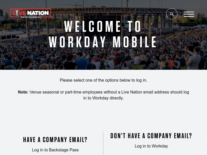 Workday Mobile - Live Nation Entertainment