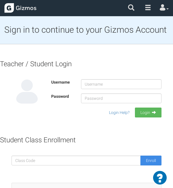 Gizmos Login