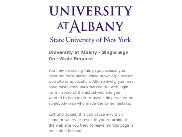 University at Albany - Single Sign On - Stale Request (1) (1)